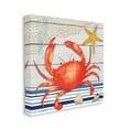 thumbnail image 3 of Stupell Nautical Striped Red Crab Sea Life Landscape Painting Gallery Wrapped Canvas Print Wall Art, 3 of 7