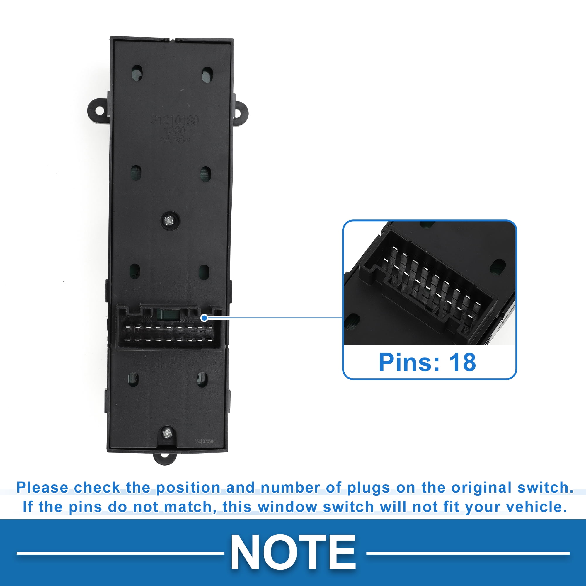 Unique Bargains Power Window Switch for Kia Optima 2014-2015 Front Left Driver Side Black