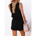 thumbnail image 2 of Summer Sleeveless Women Casual Low Round Neck Romper Jumpsuit Shorts with Pockets, 2 of 5
