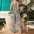 thumbnail image 4 of Women's Casual Loose Overalls Jumpsuits One Piece Sleeveless Printed Wide Leg Long Pant Rompers With Pockets Gray S, 4 of 6