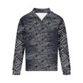 thumbnail image 3 of Blusa y camisa de manga larga con cuello vuelto para hombre, sudadera estilo western con estampado vintage y cremallera de un cuarto, jersey de manga larga con media cremallera y bolsillos, camisa de, 3 of 4