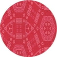 thumbnail image 1 of Ahgly Company Machine Washable Indoor Round Transitional Pink Lemonade Pink Area Rugs, 6' Round, 1 of 7