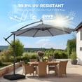thumbnail image 3 of Patbrela 10ft Offset Patio Umbrellas (Includes Base) Outdoor Cantilever Hanging Umbrella with Infinite Tilt, for Yard, Garden, Beach, Pool & Deck, Gray, 3 of 10
