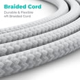 thumbnail image 5 of KMC Surge Protector Power Strip, 6-Outlet, 2-Pack, 4-Foot Braided Cord, 1080 Joules, Flat Plug, White, 5 of 8