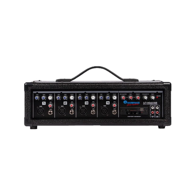 Mezcladora Amplificada SOUNDTRACK 4 canales ST-402USB