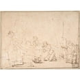 thumbnail image 3 of Rembrandt van Rijn 18x14 Black Modern Framed Museum Art Print Titled - The Wedding Night of Tobias and Sarah (1640-49), 3 of 5