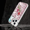 thumbnail image 5 of Compatible with iPhone 15 Pro Bling Diamond Case Sparkle 3D Crystal Rhinestone Glitter Case Luxury Cute Butterfly Floral Case Women Girly Soft TPU Bumper Shockproof Phone Cover, Pink, 5 of 6