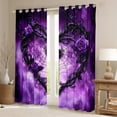 thumbnail image 2 of Feelyou Purple Thorny Rose Black Out Curtains for Couple, Gothic Spider Web Curtains Pack of 2 (42x63 Each), Romantic Love Heart Bedroom Curtains, Blackout Curtains Bedroom Decor, 2 of 6