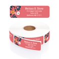 thumbnail image 2 of Coral Painted Blossoms Rolled Address Labels/Roll of 250 Personalized Return Address Labels/Designer Return Address Stickers in Elegant Plastic Dispenser, 2 of 4
