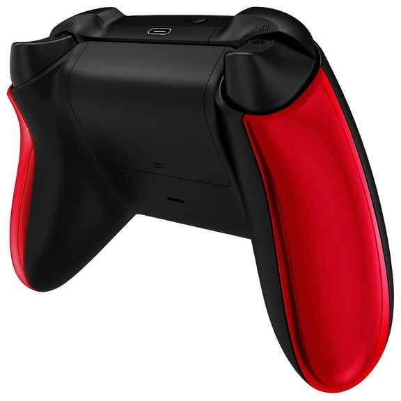 eXtremeRate Chrome Red Replacement Back Panesl Handles Shell for Xbox Core Wireless Controller