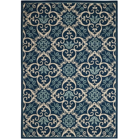 Nourison Caribbean Repeat Medallions Navy Area Rug Com