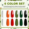 thumbnail image 3 of 6Pcs Gel Polish Set, 6 Vibrant Colors UV Gel Nail Polish Red Blue Green Christmas Gift for Women Girls, 3 of 8