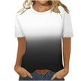 thumbnail image 2 of Sevevn Women's Casual Floral Print Pullover Round Neck Short Sleeved Top Black XL Deal of the Week, 2 of 4