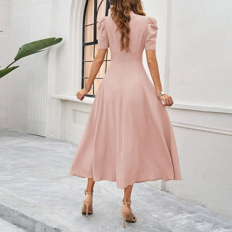 Muscularfit Waist Women's Fall Dresses 2026 Flowy Dress Midi V-Neck A-Line Short Sleeve Womens Dressy Dresses - Walmart.com Muscularfit Waist Women's Fall Dresses 2026 Flowy Dress Midi V-Neck A-Line Short Sleeve Womens Dressy Dresses - Walmart.com