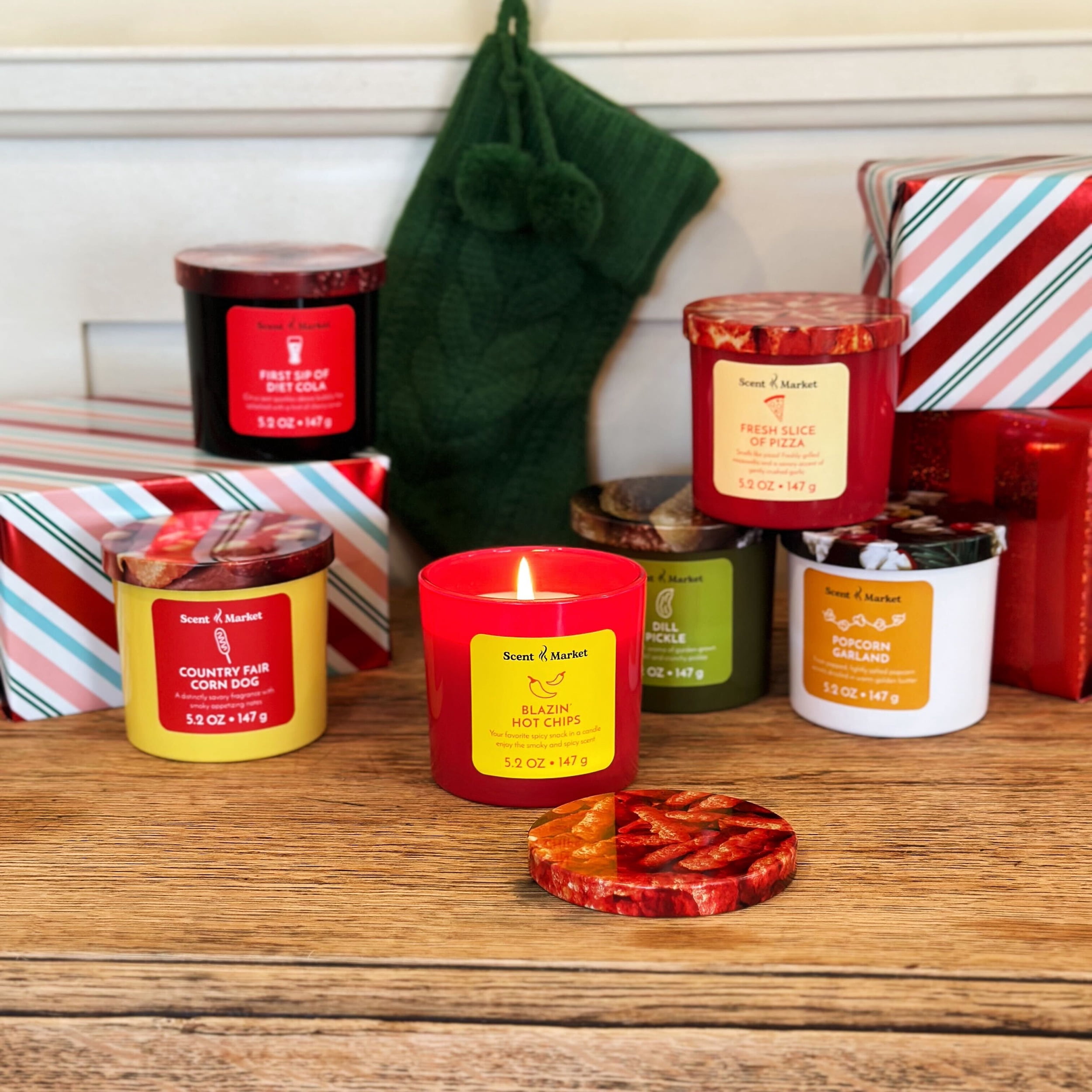 (2 pack) Scent Market Blazin' Hot Chips Scented Jar Candle 5.2oz