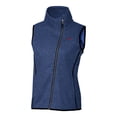 thumbnail image 2 of Women's Cutter & Buck  Heather Royal SMU Mustangs Vault Mainsail Sweater-Knit Full-Zip Asymmetrical Vest, 2 of 3