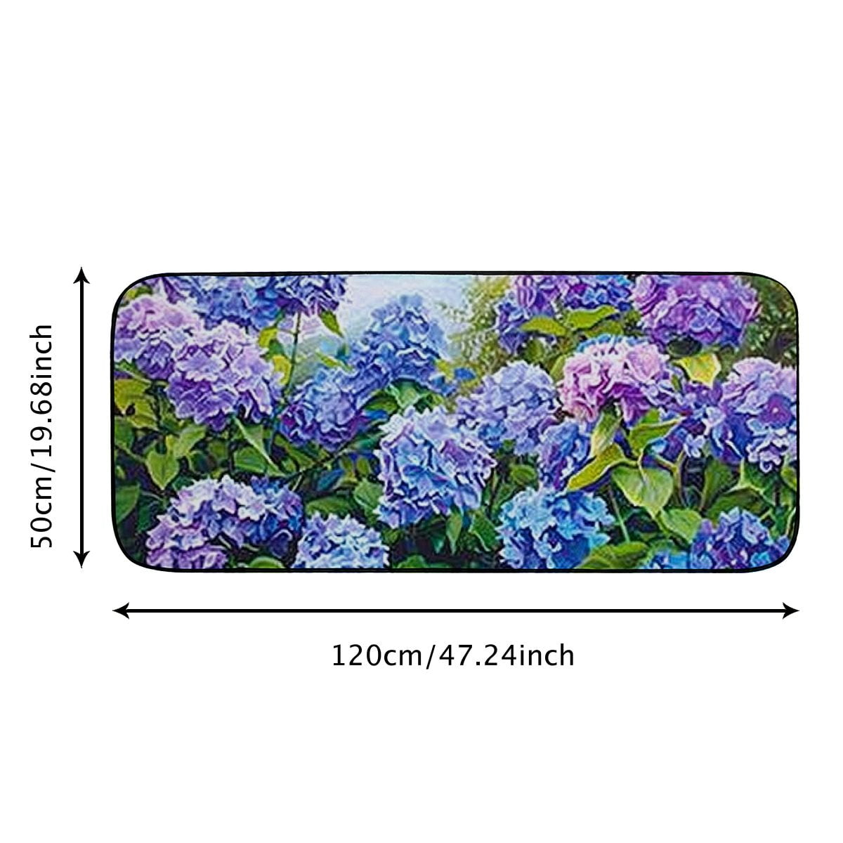 PHYHOO Doormats Blue Purple Hydrangea Flowers Door Mat Doormat Outdoors/Indoor/Bathroom/Kitchen/Bedroom/ Floor Mats 19.68*47.24 in