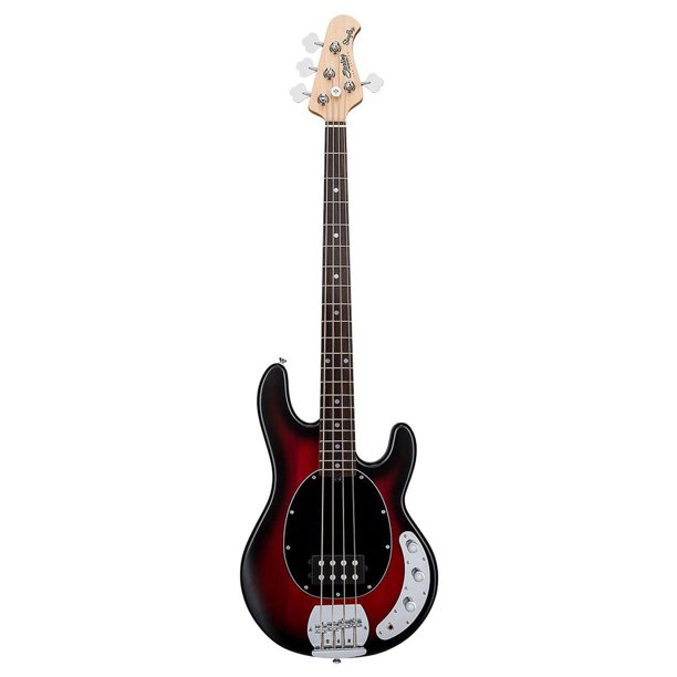 Sterling by Music Man StingRay Ray4 Bass Guitar (Ruby Red Burst