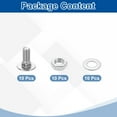 thumbnail image 3 of 10 Set Carriage Bolts and Nuts Kit, M8-1.25x20 Stainless Steel 304 Round Head Square Neck Carriage Bolts Screw and Hex Nuts and Flat Washers - Silver, 3 of 6