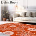 thumbnail image 2 of ODIKA 3'x5' Machine Washable Non-Slip Area Rug, Snowflake Jacquard Table Holiday Winter Festive Dining High Traffic Rug, Orange, 628881, 2 of 7