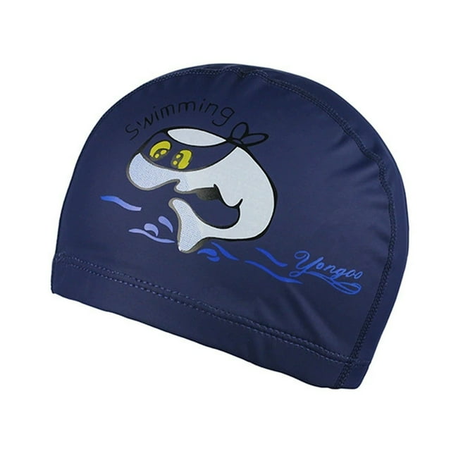 FAOWME Bonnet de Bain en Cuir Imitation pour Enfants, Confortable, Bleu Ciel, Taille Unique