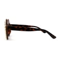 thumbnail image 4 of Heavy Oversize Rhinestone Leaf Shape Mod Sparkling Sunglasses Tortoise Clear Brown, 4 of 4