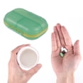 thumbnail image 4 of Unique Bargains 1 Pc 7 Grids Double Layer Pill Case Portable for Travel Clear Green, 4 of 6