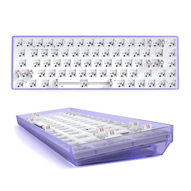 Purple Kit de teclado mecánico personalizado con intercambio en caliente de 68 teclas Bluetooth 2,4g Ciy de modo dual