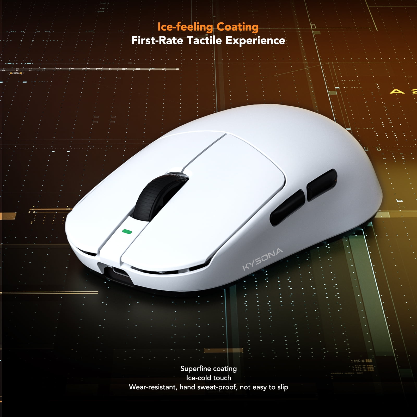 Mercury Wireless Gaming Mouse，41g Ultalight, PAW3395 Sensor, 8K Polling Rate,26000 DPI,5 Programmable Buttons Optical Mice for PC/MAC/Laptop,White