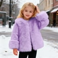 thumbnail image 2 of Teen Girls Winter Jackets Purple Fluffy Coats Jacket Girls Cozy Warm Winter Clothes Girls Winter Coat Size 11-12 Years, 2 of 5