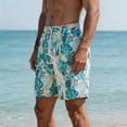 thumbnail image 5 of TKKCS Mens Graphic Swim Trunks- Quick Dry Vacation Lightweight Elastic Waist Drawstring Breathable Casual Beach Board Shorts Light Blue Size 3XL, 5 of 6