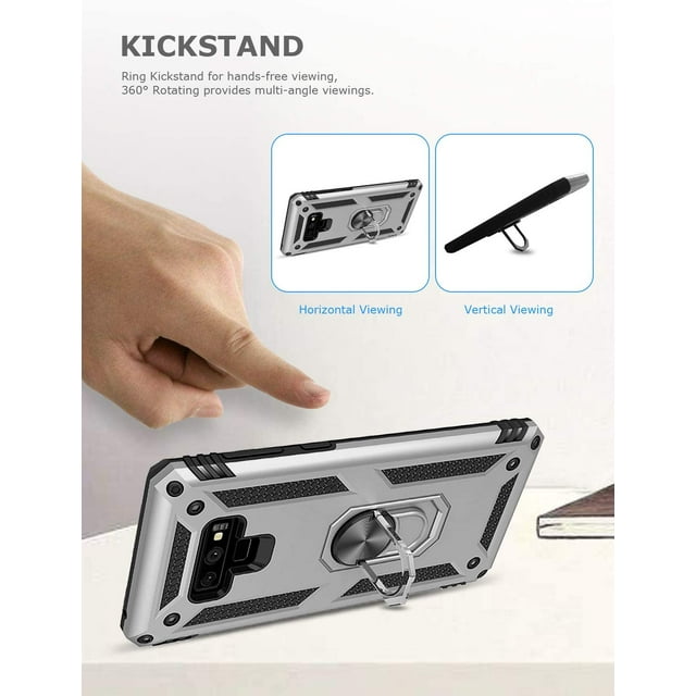 GREATRULY Ring Kickstand Phone Case for Samsung Galaxy Note 9,Heavy Duty Dual Layer Drop Protection Galaxy Note 9