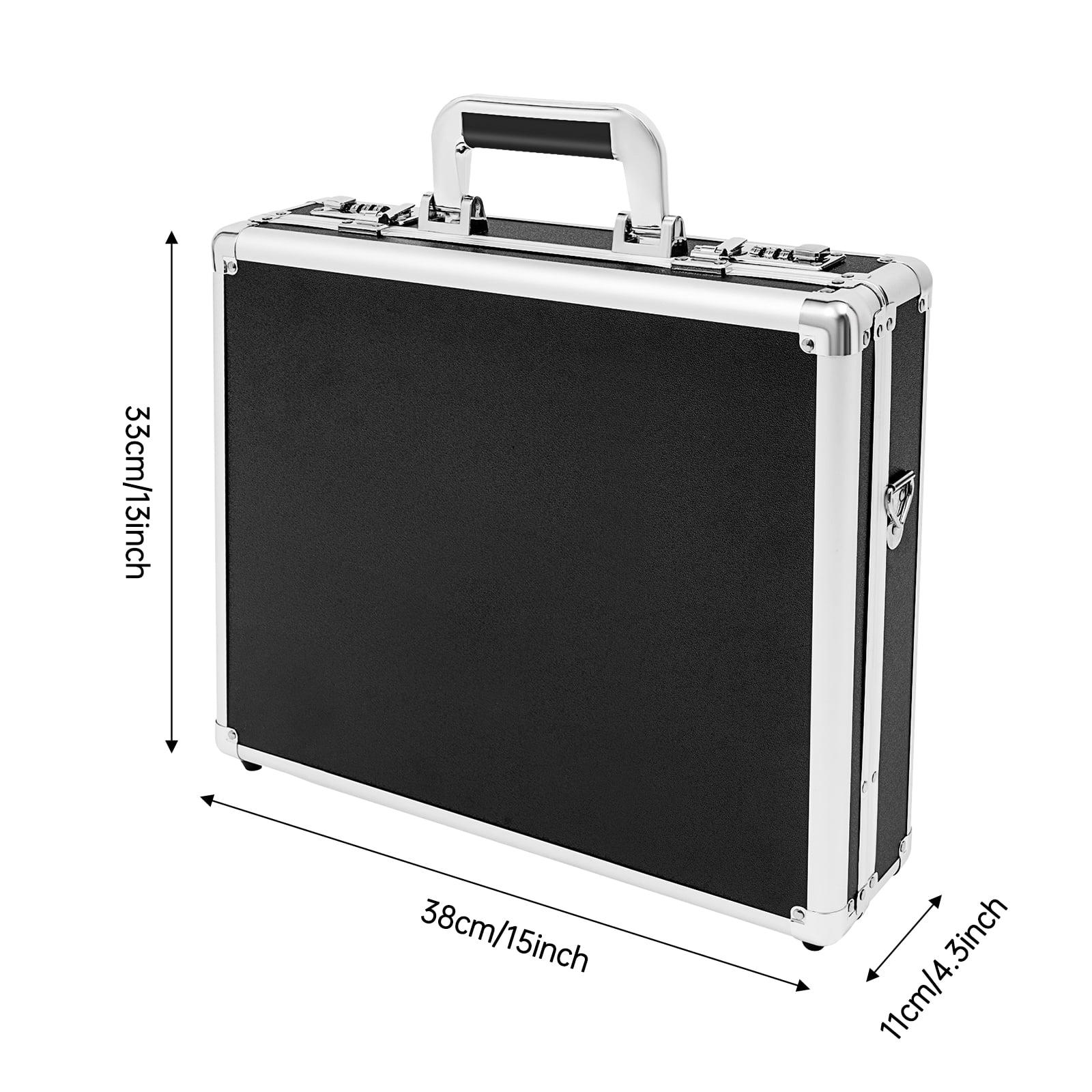Aluminum Alloy Locking Briefcase 15.6 Inch Laptop Business Document Case with Combination Lock