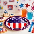 thumbnail image 4 of weibbin Patriotic Independence Day Themed Party Tableware Disposable 16PCS Paper Plates Tissue Set for Celebration 9", 4 of 6