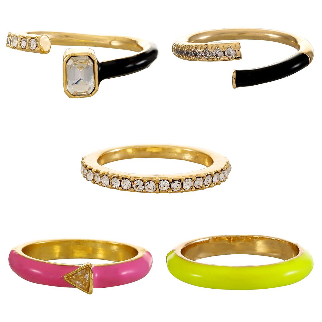 Seren Jewelry Women's GoldTone Ring Set, Fashion Ring Set, Sizes 7 8