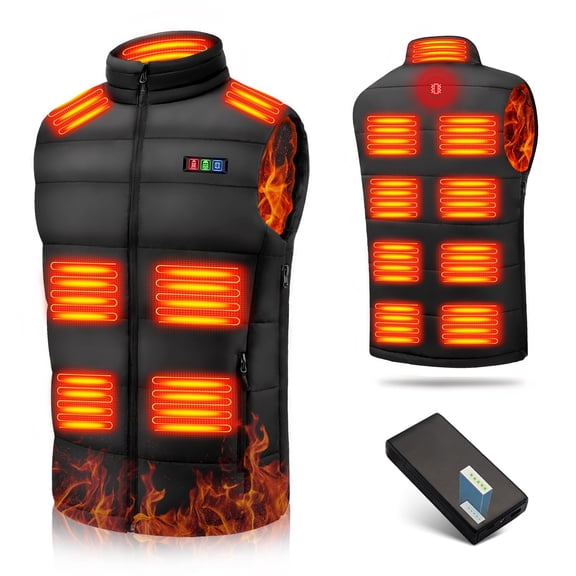 15 heating zone heating vest, equipped with a 35000mAH 7.4V battery pack heating vest, suitable for both men and women, with a three-in-one intelligent controller.