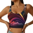 thumbnail image 2 of Picia Colorful Abstract Wave Motion Sports Bra for Women,Padded Strappy Sports Bras Medium Support Yoga Bra with Removable Cups,Running Yoga Bra-X-Large, 2 of 9