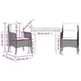 thumbnail image 4 of vidaXL 3 Piece Garden Dining Set with Cushions Brown Poly Rattan, 4 of 4