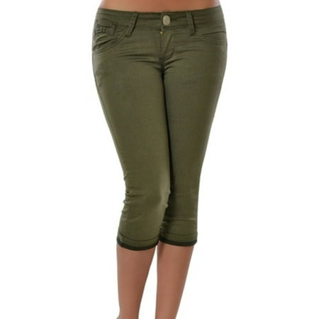 Women Skinny Capri Jeans Stretch Denim Capris Slim Cropped Pants