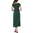 thumbnail image 3 of INSPIRE CHIC Women's Cap Sleeve Casual Classic Summer Midi Polka Dot Dresses M Dark Green, 3 of 6