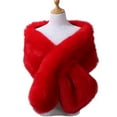 thumbnail image 3 of Wraps Women's Faux Shawl Wrap Cape For Bridal Wedding Blue Artificial Wool Wraps, 3 of 3