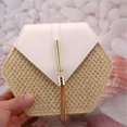 thumbnail image 6 of Womens Straw Bag Fashion Woven Hexagonal Handbags Casual Versatile Elegant Shoulder Crossbody Bag Tassel Chain Bag, 6 of 6
