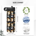 thumbnail image 4 of Honeii Cute Dogs Corgi Print 18 oz Insulated Water Bottle with Straw Lid, Stainless Steel Sports Water Bottles, Double Walled Vacuum, Leak Proof, 4 of 8