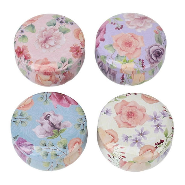 4pcs Elegant Dried Flower Scented Candle Home Bedroom Long Lasting Fragrance Aromatherapy Candle Pink Box