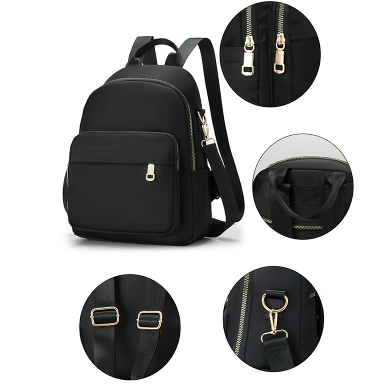 YUANHUILI Women Nylon Solid Color Backpack Zipper Large