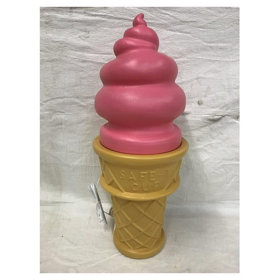 Giant Ice Cream Cone Strawberry Lamp