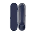 thumbnail image 2 of Nuby Plastic Toddler Fork & Spoon with Travel Case, Galaxy, 2 of 9