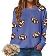 thumbnail image 6 of Godom Womens Sweatshirts Crewneck Rugby Printed Long Sleeve Tops Oversized Pullover Sweatshirt for Women, 6 of 7