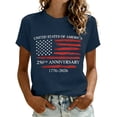 thumbnail image 2 of FASHOFT 250th Anniversary Usa Shirt for Women Patriotic 4th of July T-Shirts Independence Day Graphic Tees Navy M, 2 of 4