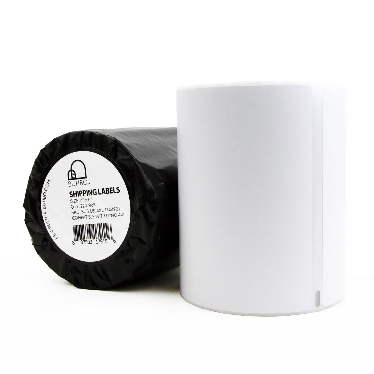 Buhbo DYMO 4XL Compatible 4" x 6" Shipping Label 1744907, White (8 Pack / 220 Labels per Roll)
